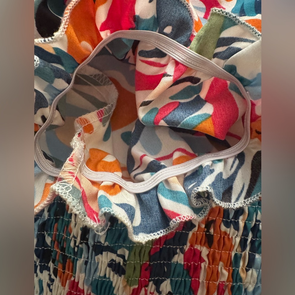 Colorful Floral One-Shoulder Top - Picture 7 of 8